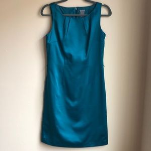 Ann Taylor Factory Teal Satiny Sheath Dress